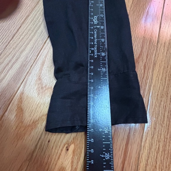 Lauren Ralph Lauren Womens Shirt XL Black Linen Blend Long‎ Sleeve Button Up XL - Picture 6 of 7